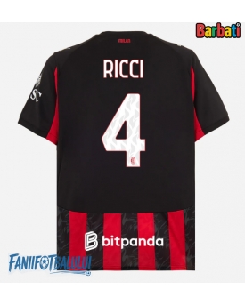 AC Milan Samuele Ricci #4 Tricou Fotbal Replică 2025-26 Barbati Acasa